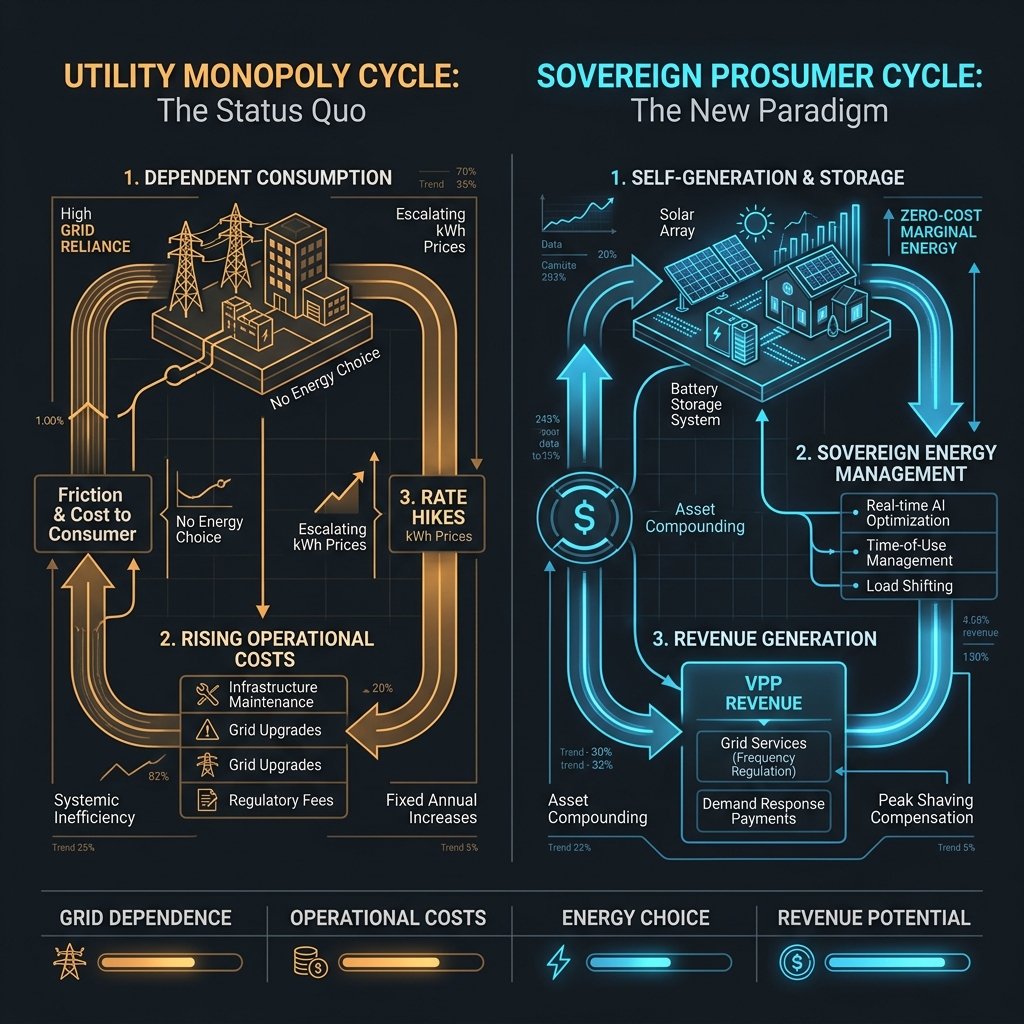 Utility Monopoly vs Sovereign Prosumer Cycle