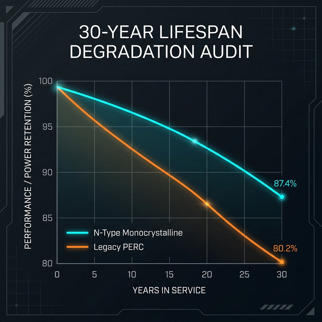 30-Year Solar Degradation Curve Comparison